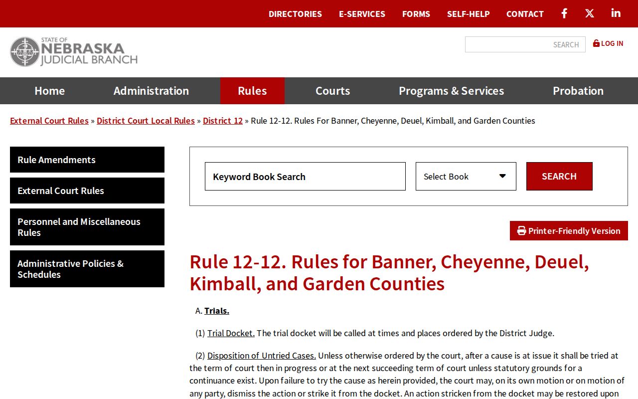 District 12 local trial docket scheduling rule