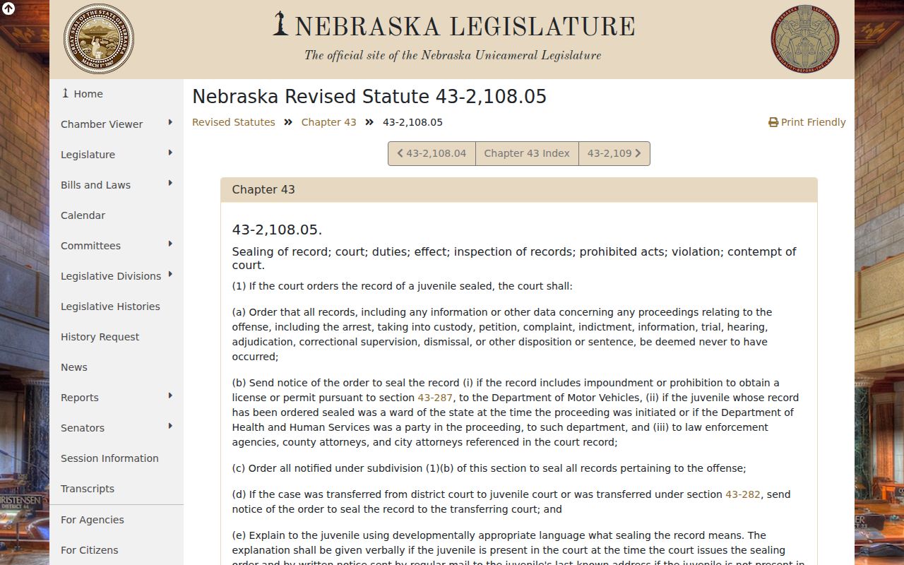 Nebraska juvenile record sealing statute