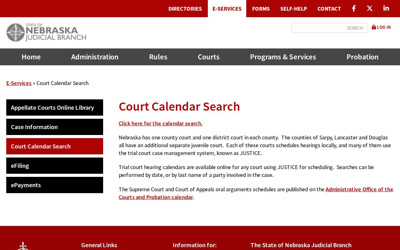 Deuel County court docket calendar information