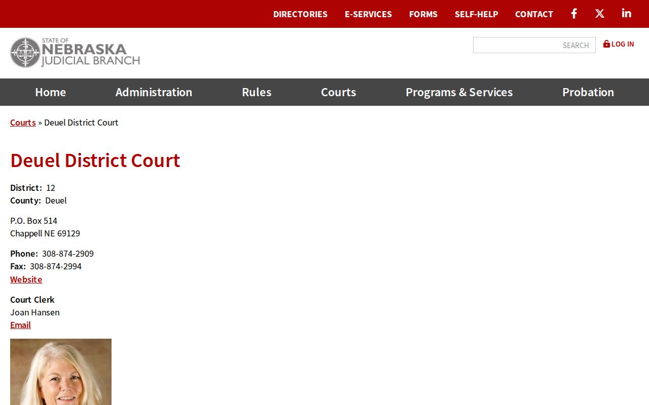 Deuel County court docket District Court directory