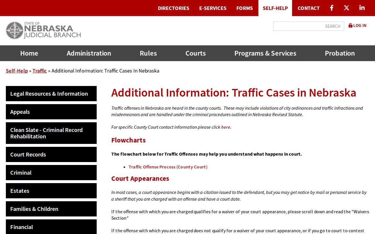 Deuel County traffic court process information from Nebraska Judicial Branch